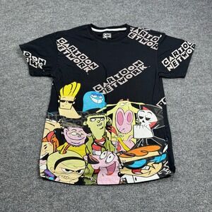Cartoon Network T Shirt Mens S Black All Over Print Ed Billy Mandy Fosters Bravo